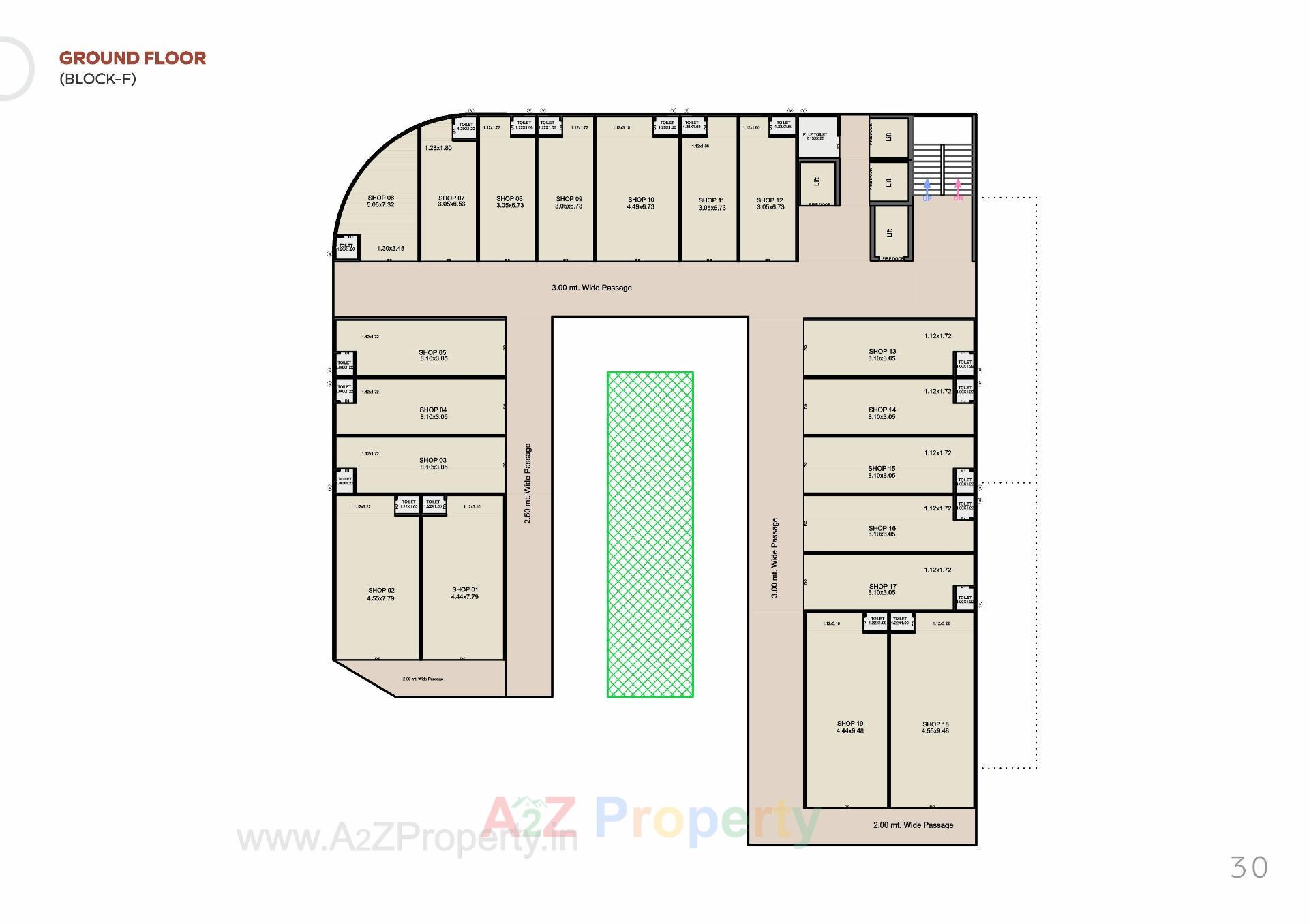Layout of real estate project Sanvicasa 105 Sanvi Retail Spaces located at Tarsali, Vadodara, Gujarat