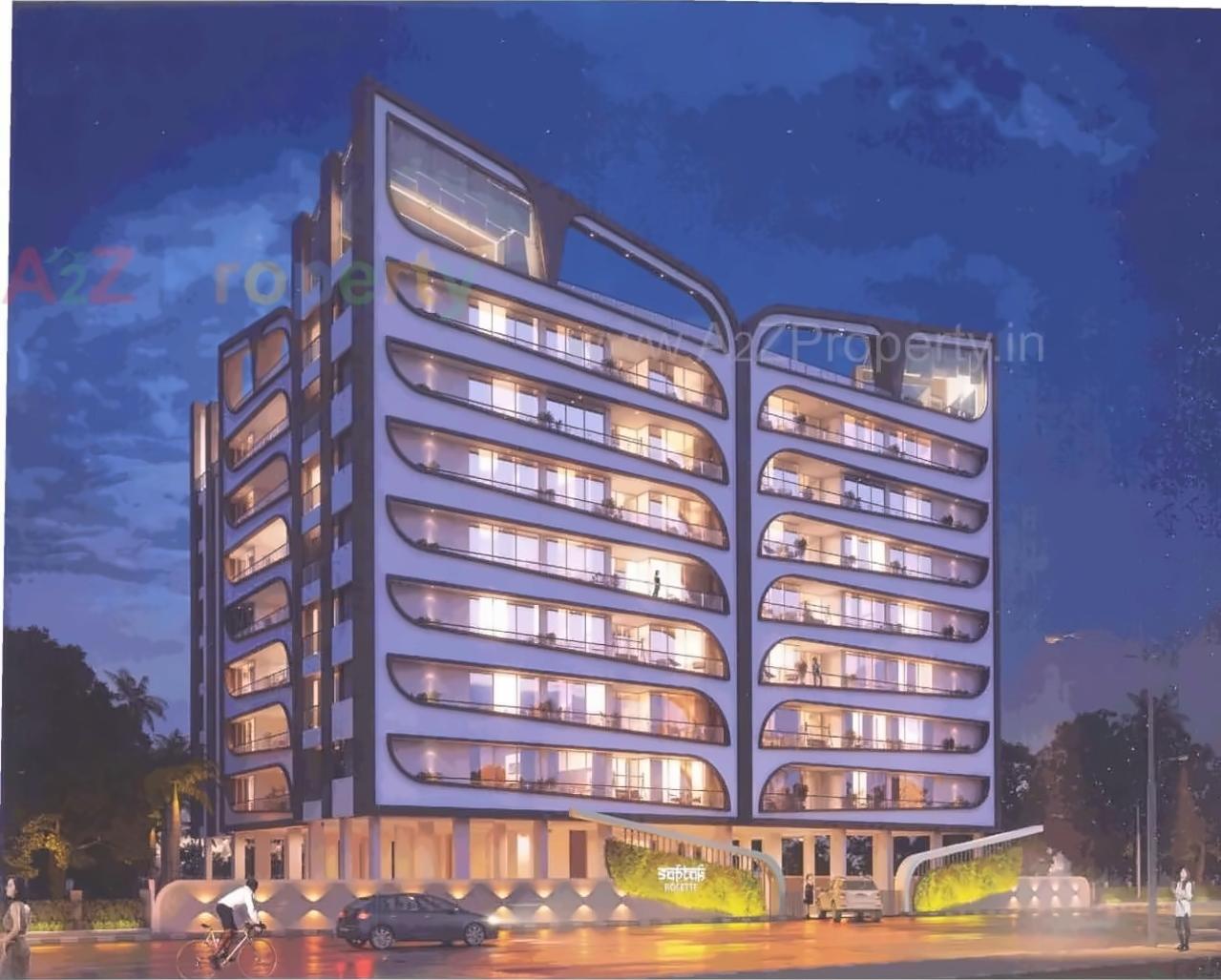 3D Elevation of real estate project Saptak Rosette located at Bhayli, Vadodara, Gujarat
