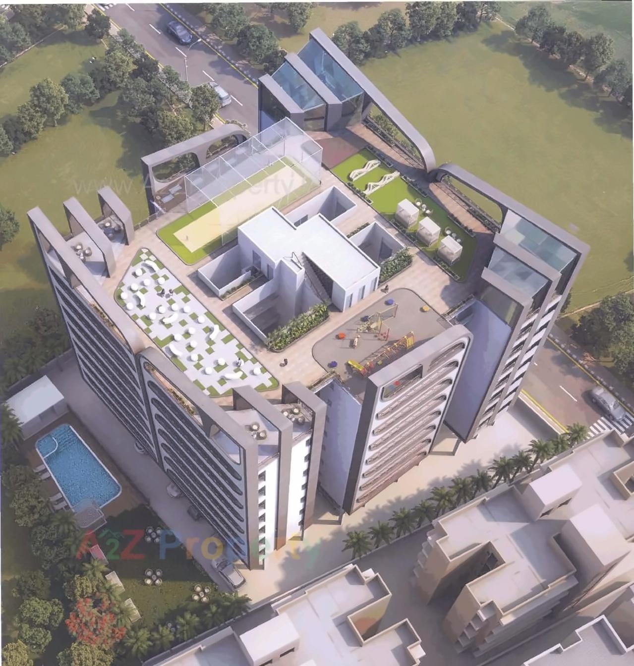 3D Elevation of real estate project Saptak Rosette located at Bhayli, Vadodara, Gujarat