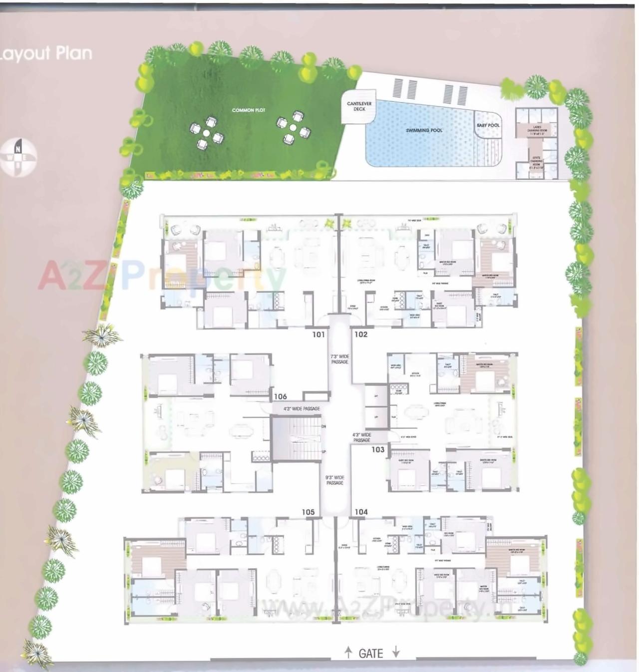 Layout of real estate project Saptak Rosette located at Bhayli, Vadodara, Gujarat