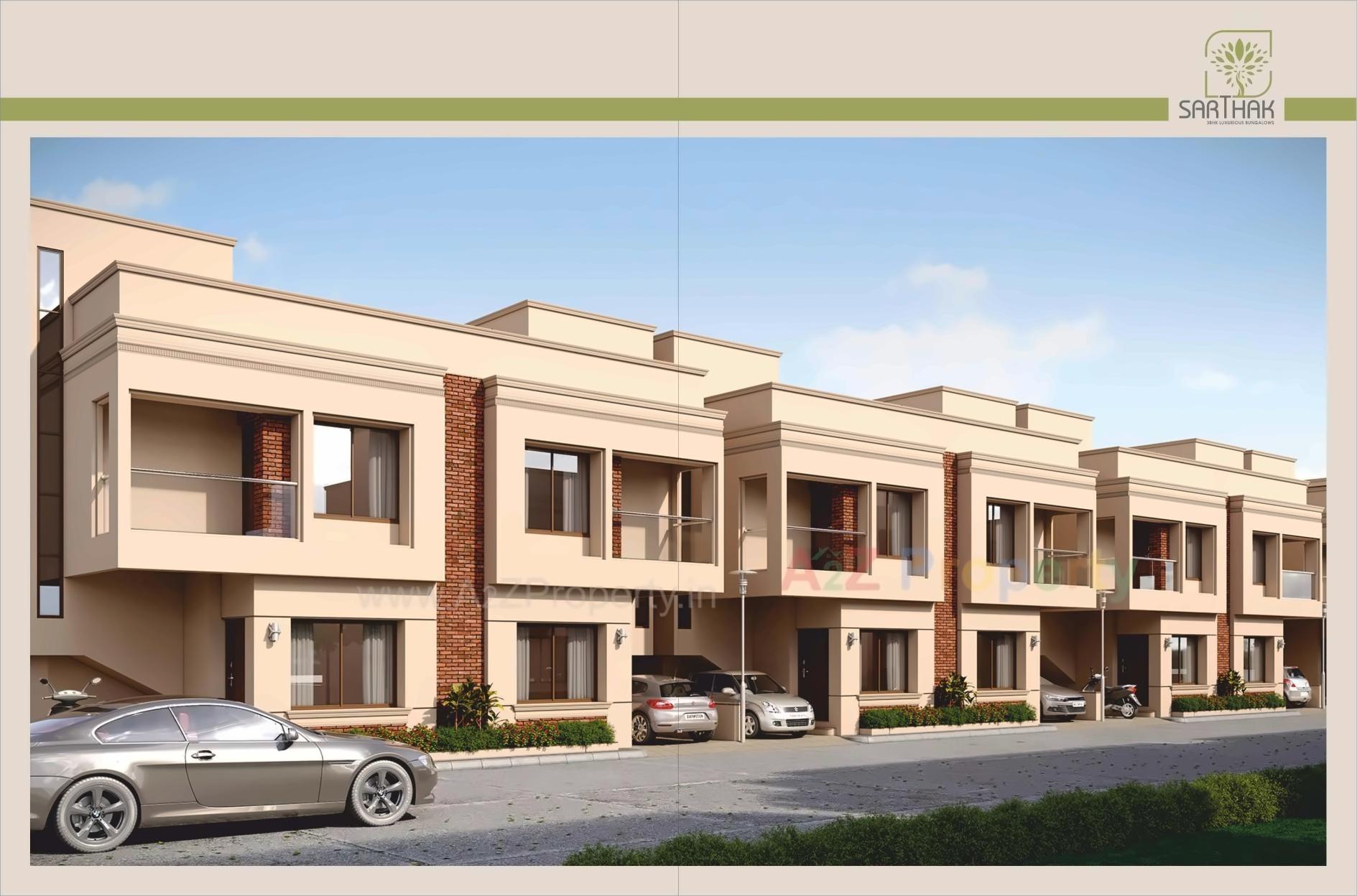 3D Elevation of real estate project Sarthak Bungalows located at Vadodara, Vadodara, Gujarat