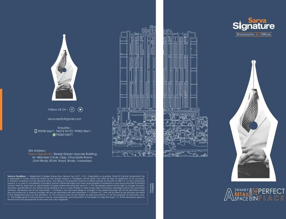 of real estate project Sarva Signature located at Vasna, Vadodara, Gujarat