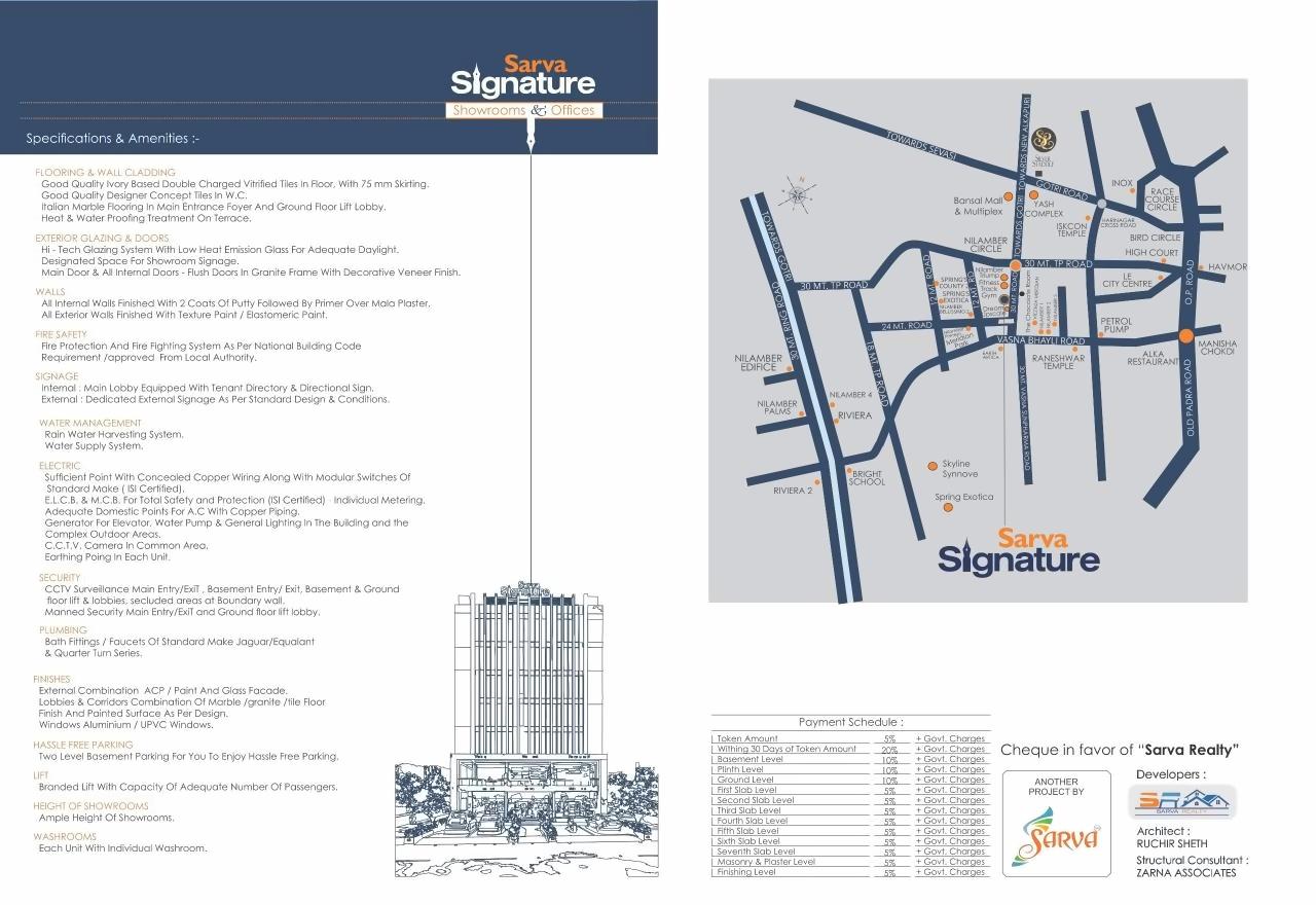 of real estate project Sarva Signature located at Vasna, Vadodara, Gujarat
