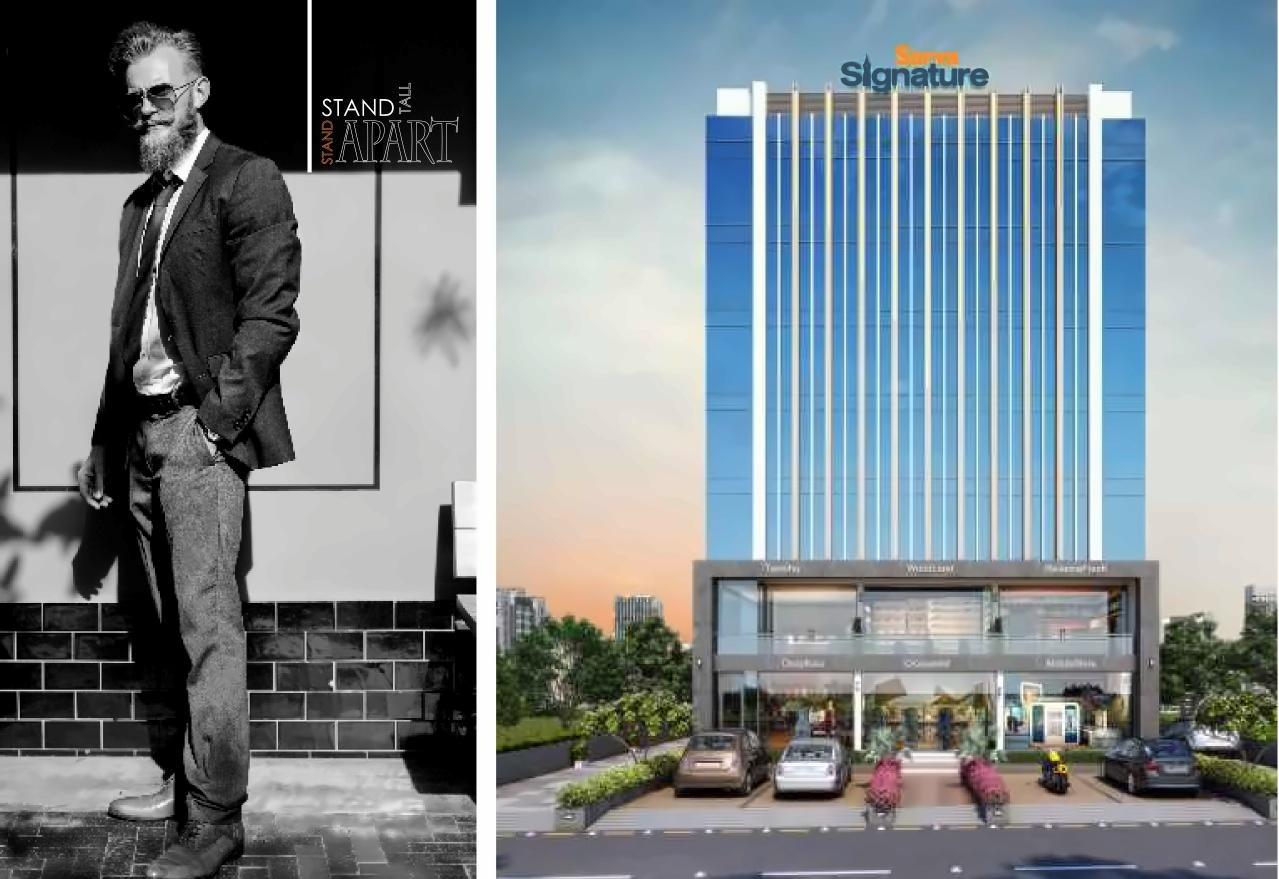 3D Elevation of real estate project Sarva Signature located at Vasna, Vadodara, Gujarat