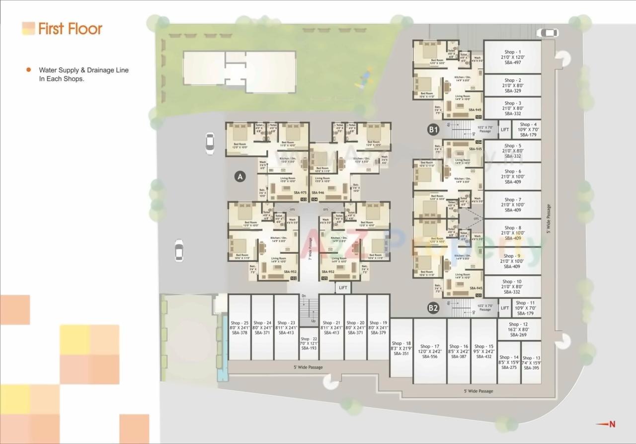 Layout of real estate project Sarva Square located at Vadodara, Vadodara, Gujarat