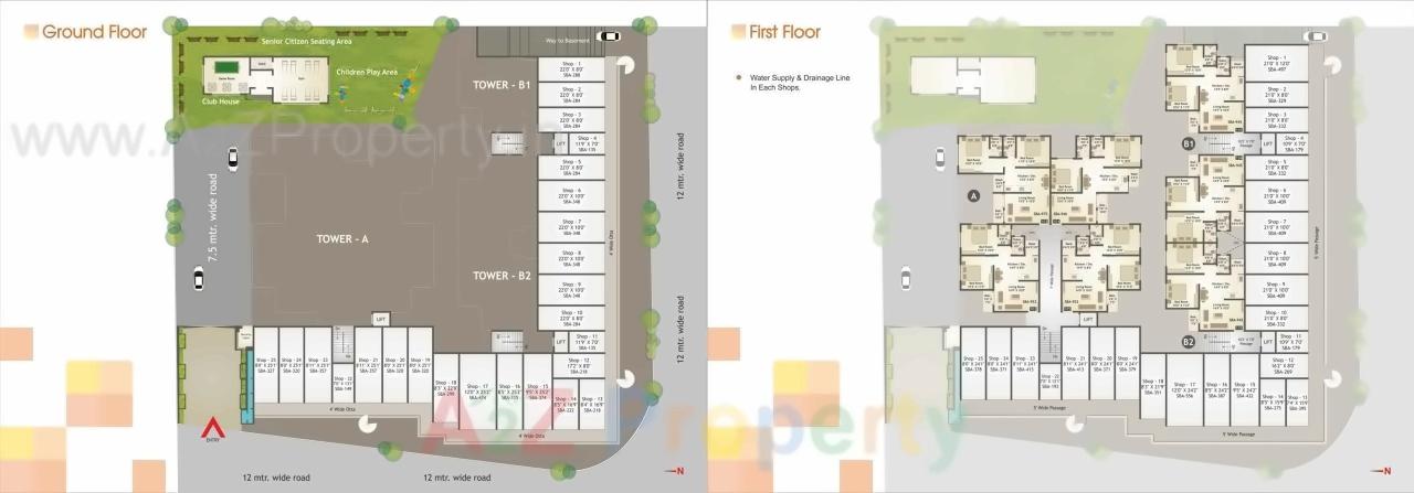 Layout of real estate project Sarva Square located at Vadodara, Vadodara, Gujarat