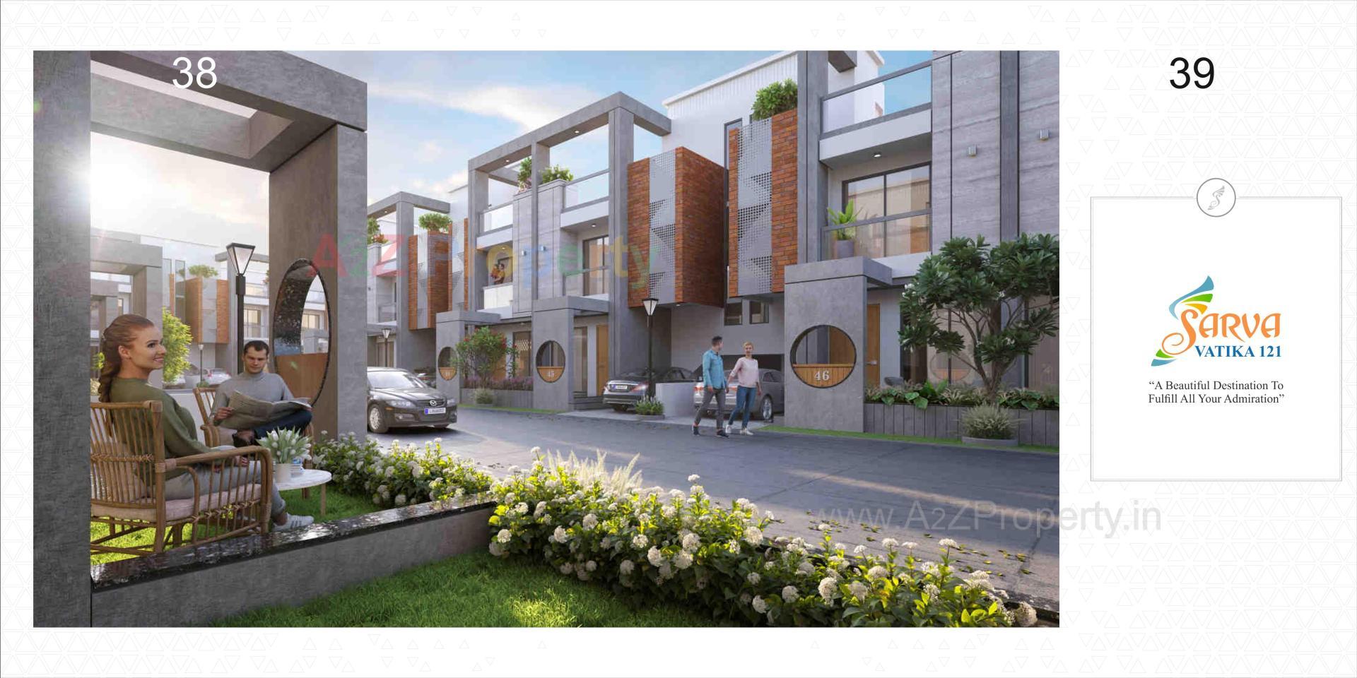 3D Elevation of real estate project Sarva Vatika located at Vaghodia, Vadodara, Gujarat