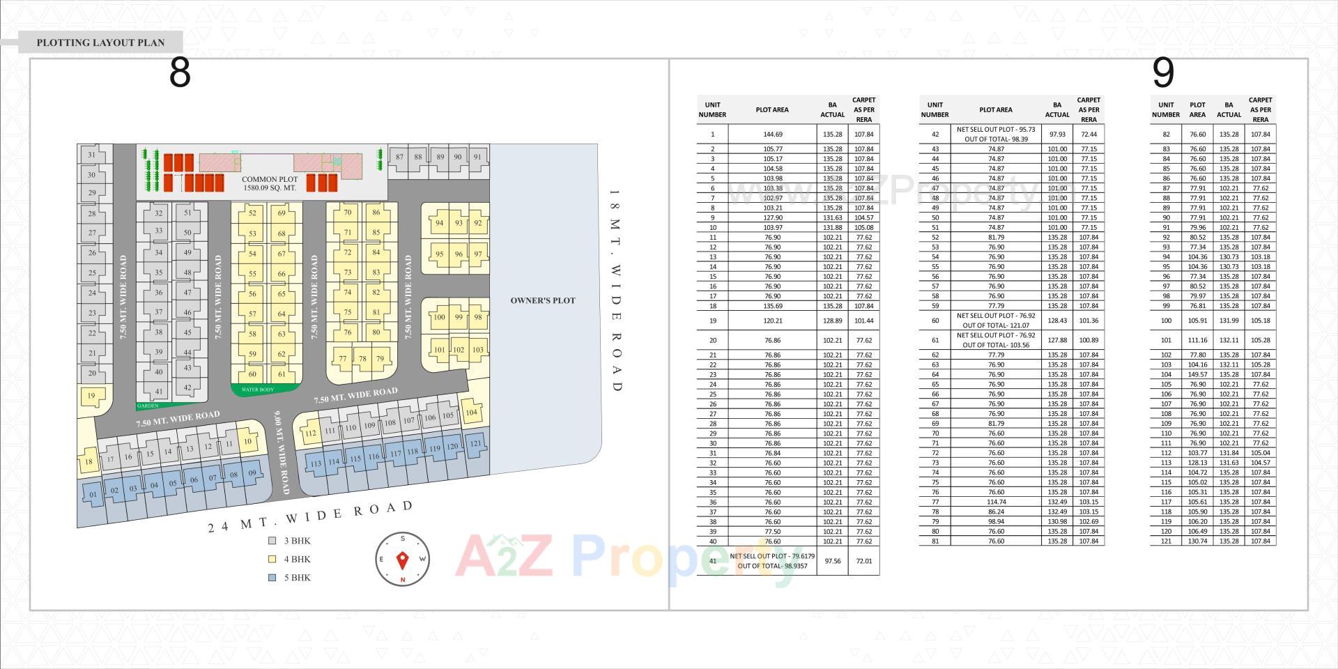 Layout of real estate project Sarva Vatika located at Vaghodia, Vadodara, Gujarat