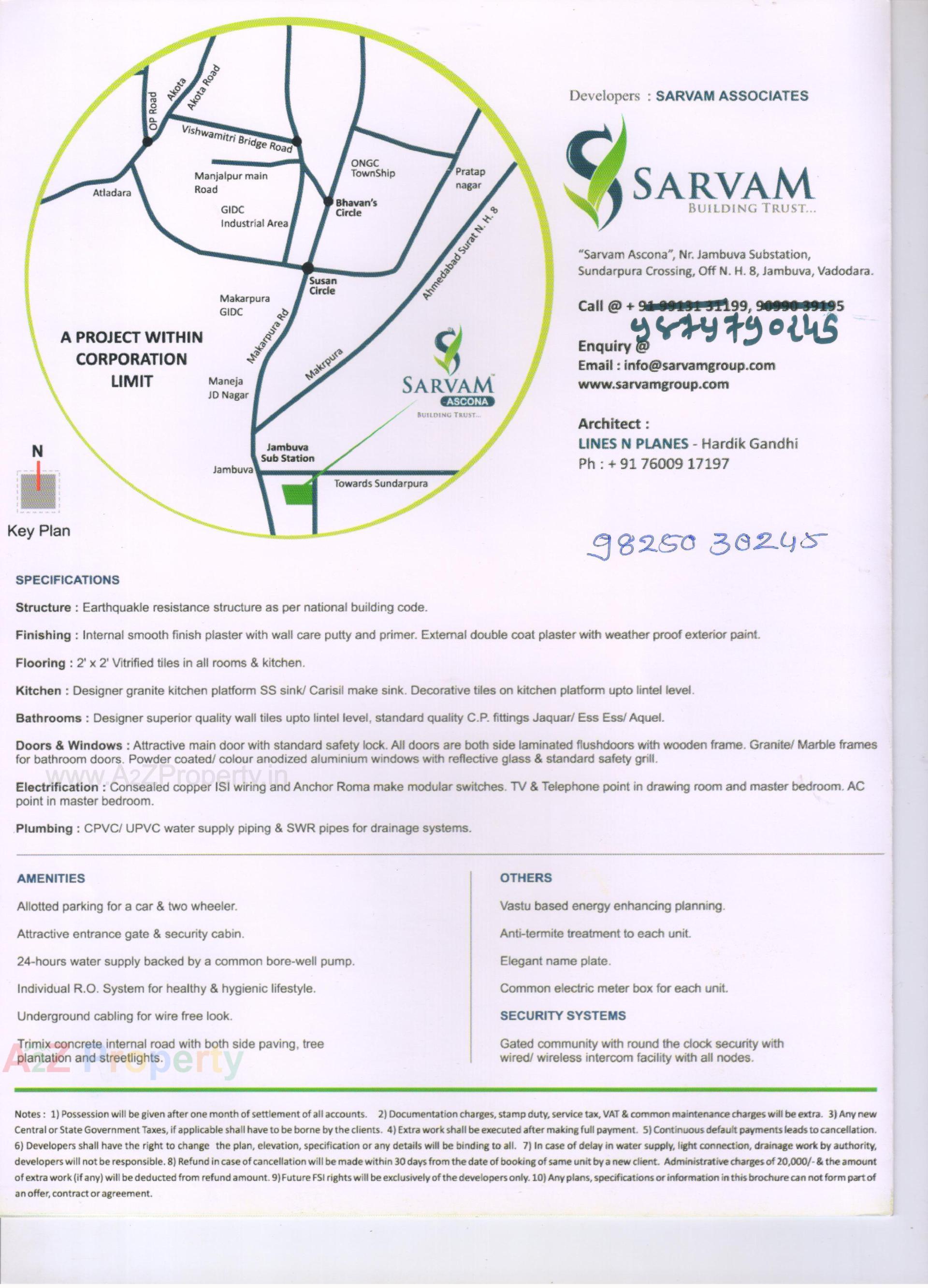  of real estate project Sarvam Ascona located at Jambuva, Vadodara, Gujarat
