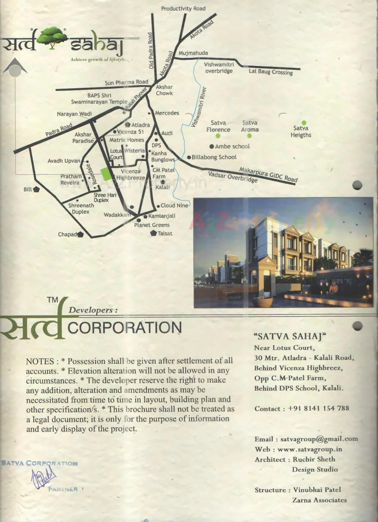  of real estate project Satva Sahaj located at Kalali, Vadodara, Gujarat