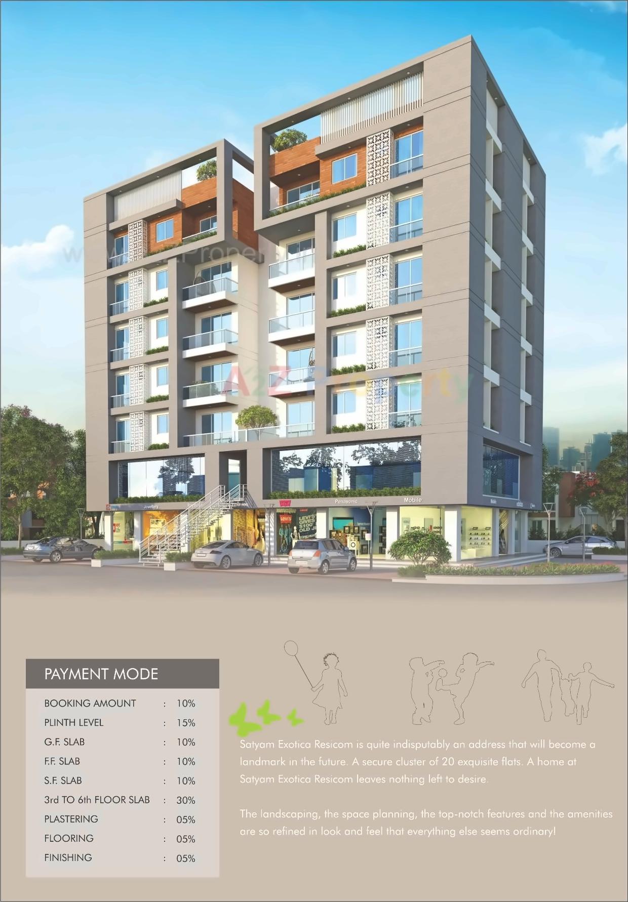 3D Elevation of real estate project Satyam Exotica Resicom located at Chhani, Vadodara, Gujarat