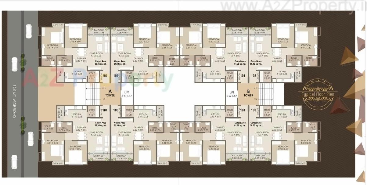 Layout of real estate project Satyam Nirvana located at Vadodara, Vadodara, Gujarat
