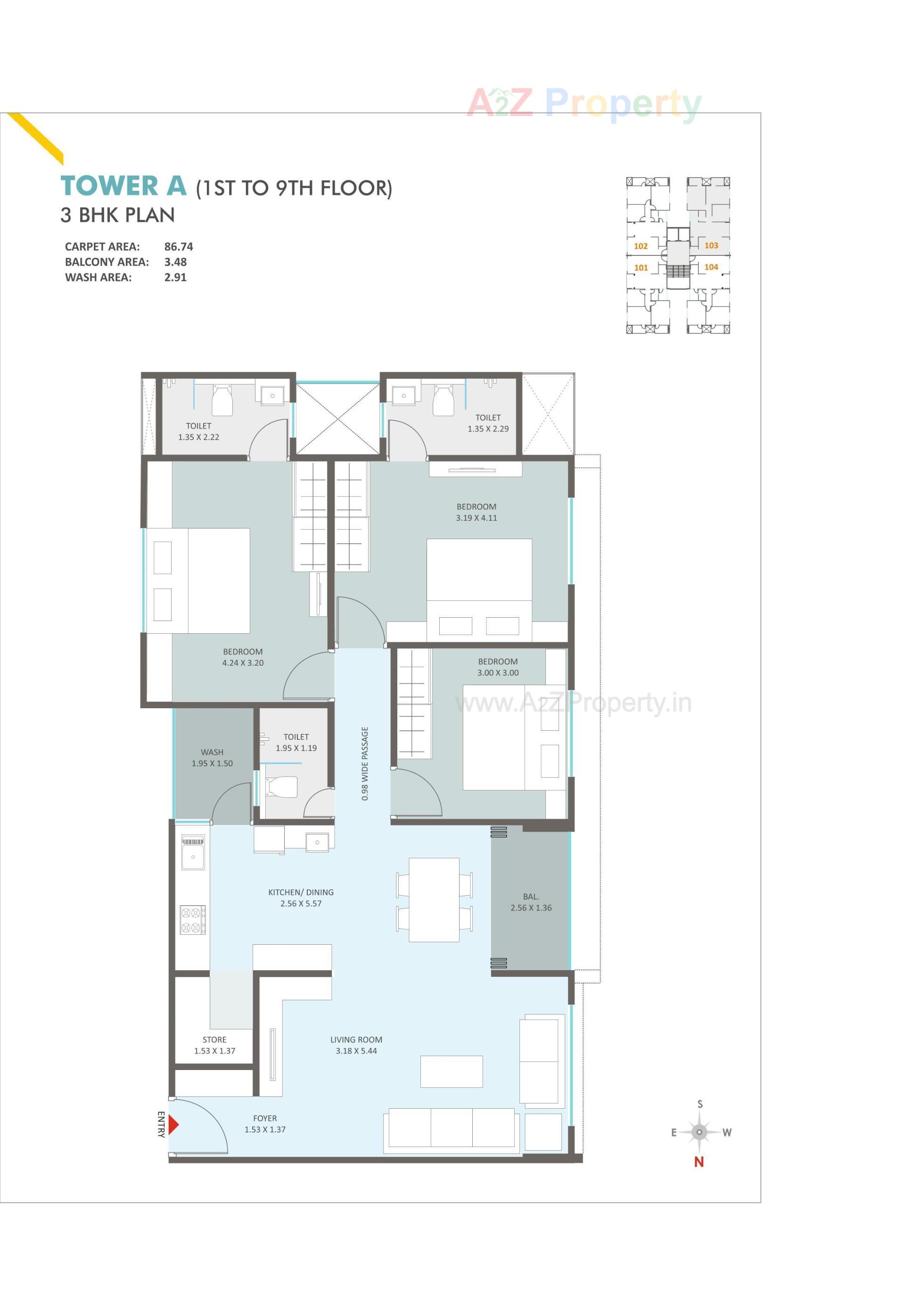Layout of real estate project Seasons Skyline located at Bhayli, Vadodara, Gujarat