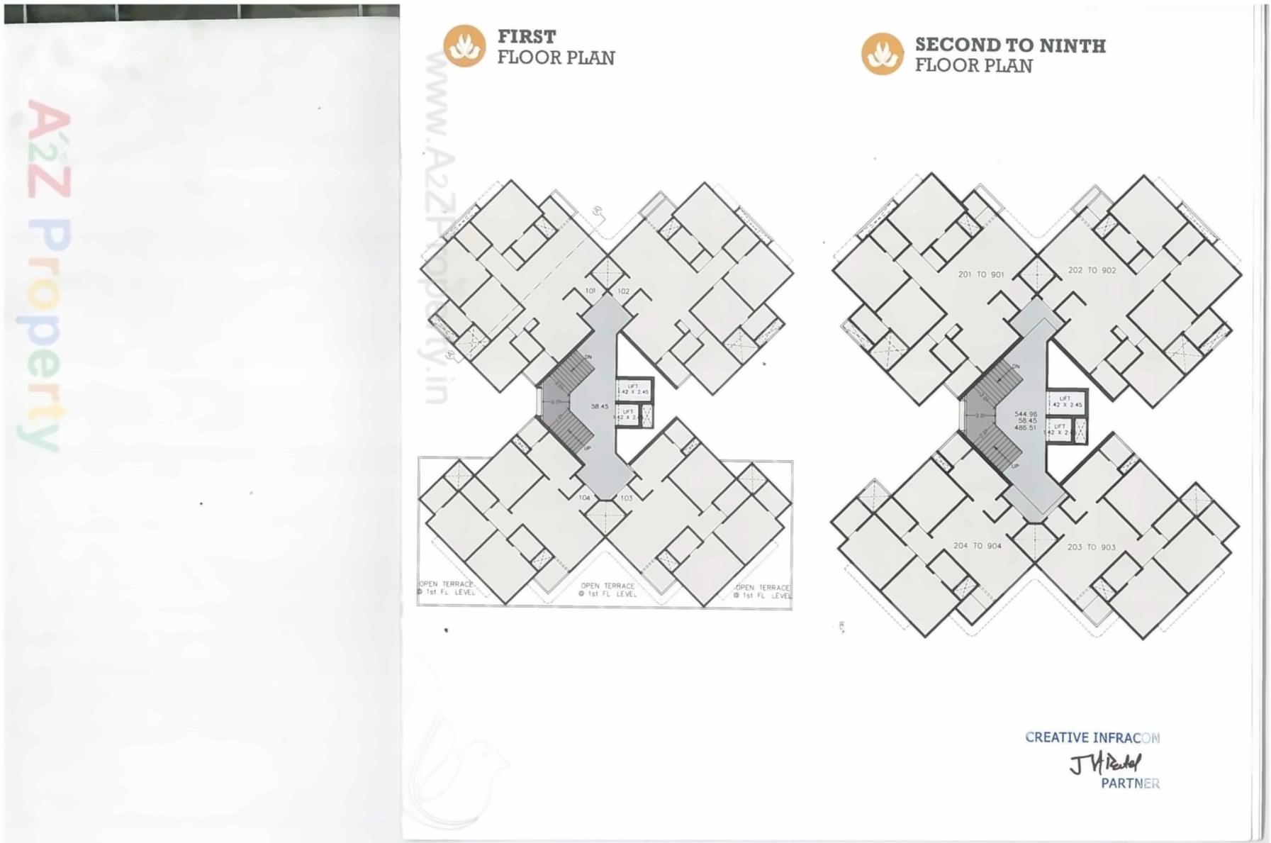 Layout of real estate project Serene Signatures located at Bhayli, Vadodara, Gujarat