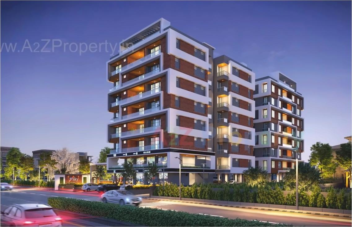 3D Elevation of real estate project Seven Sky located at Harni, Vadodara, Gujarat