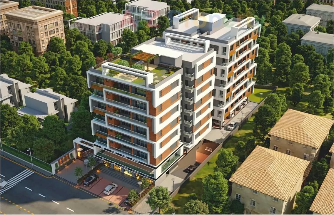 3D Elevation of real estate project Seven Sky located at Harni, Vadodara, Gujarat