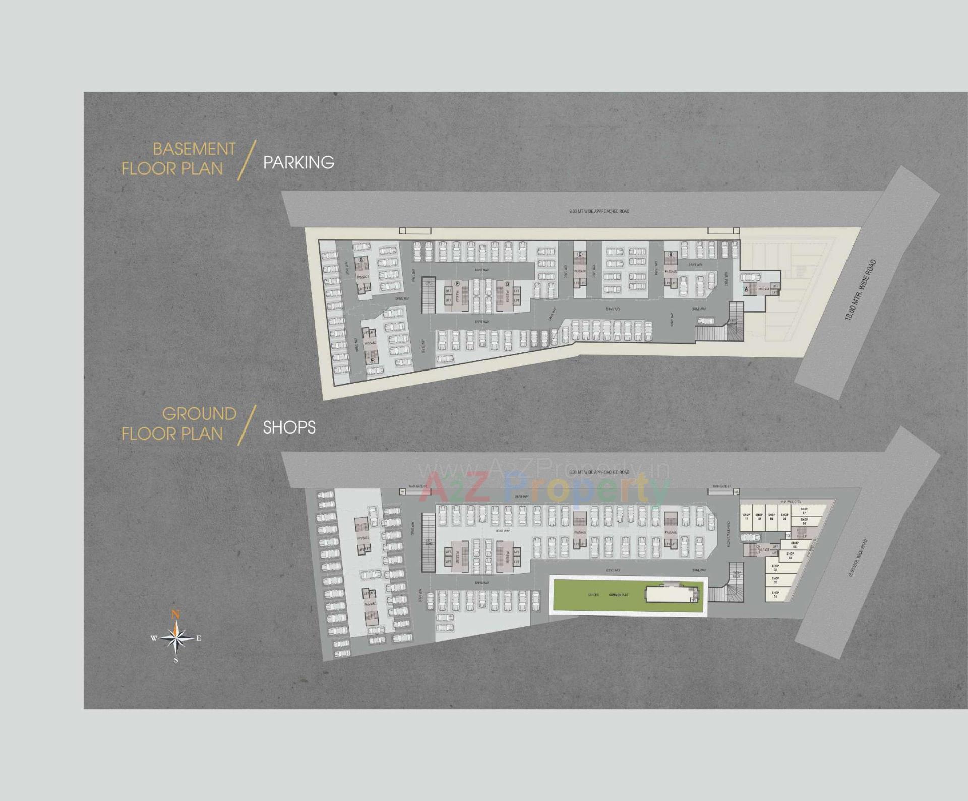 Layout of real estate project Seven Sky located at Tarsali, Vadodara, Gujarat