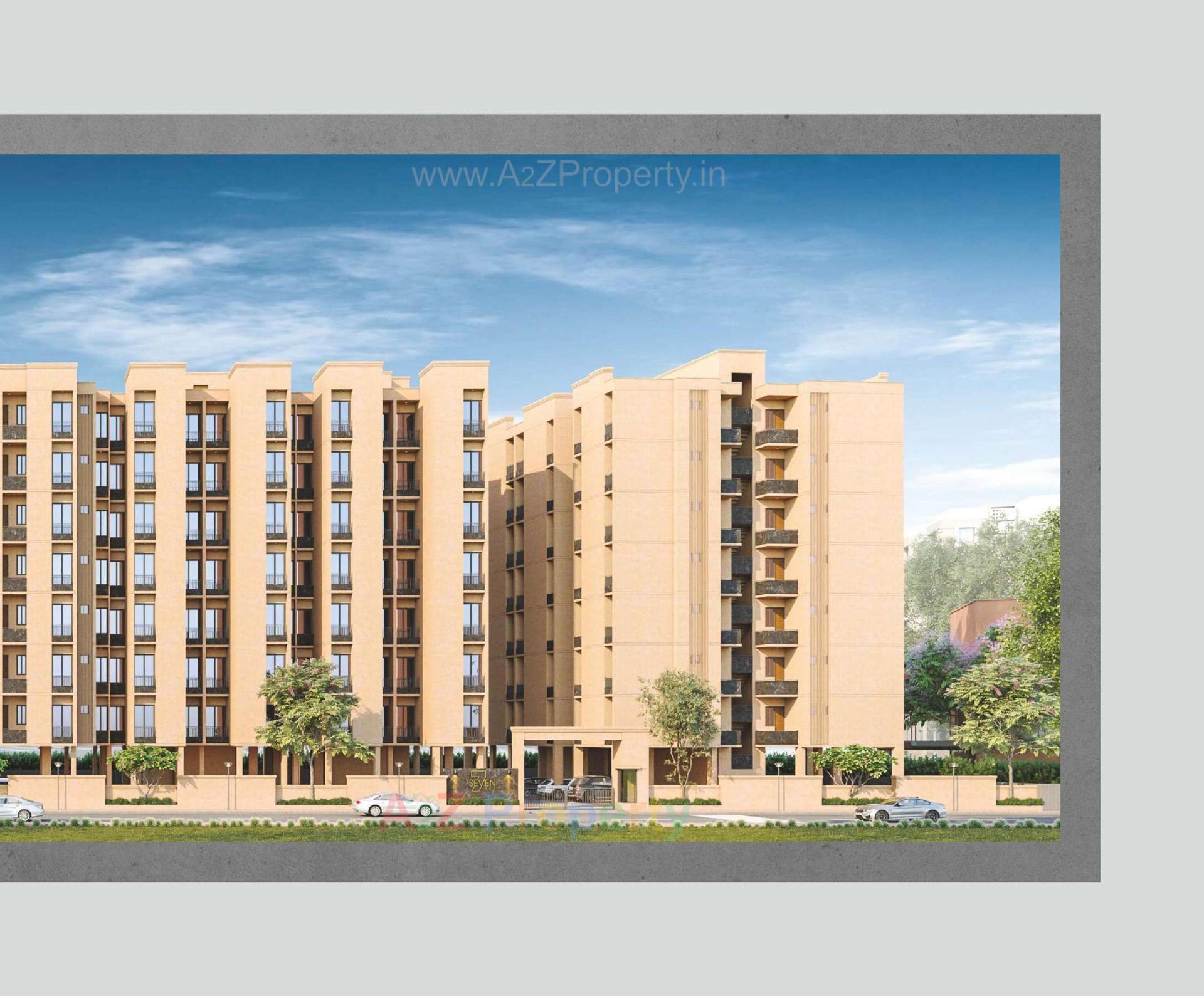 3D Elevation of real estate project Seven Sky located at Tarsali, Vadodara, Gujarat