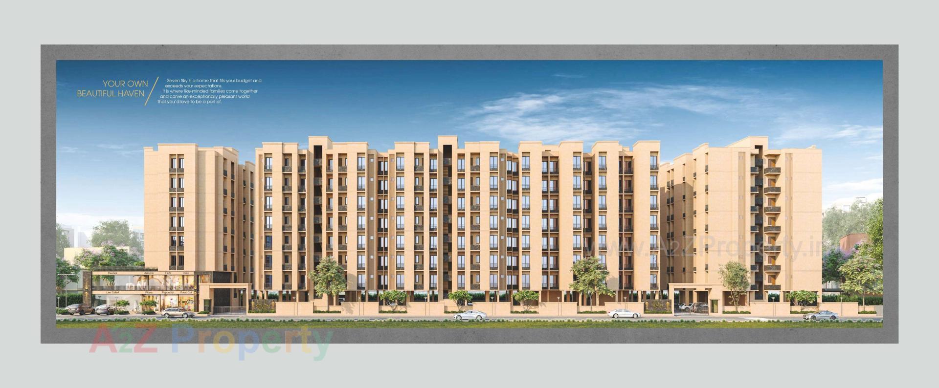 3D Elevation of real estate project Seven Sky located at Tarsali, Vadodara, Gujarat