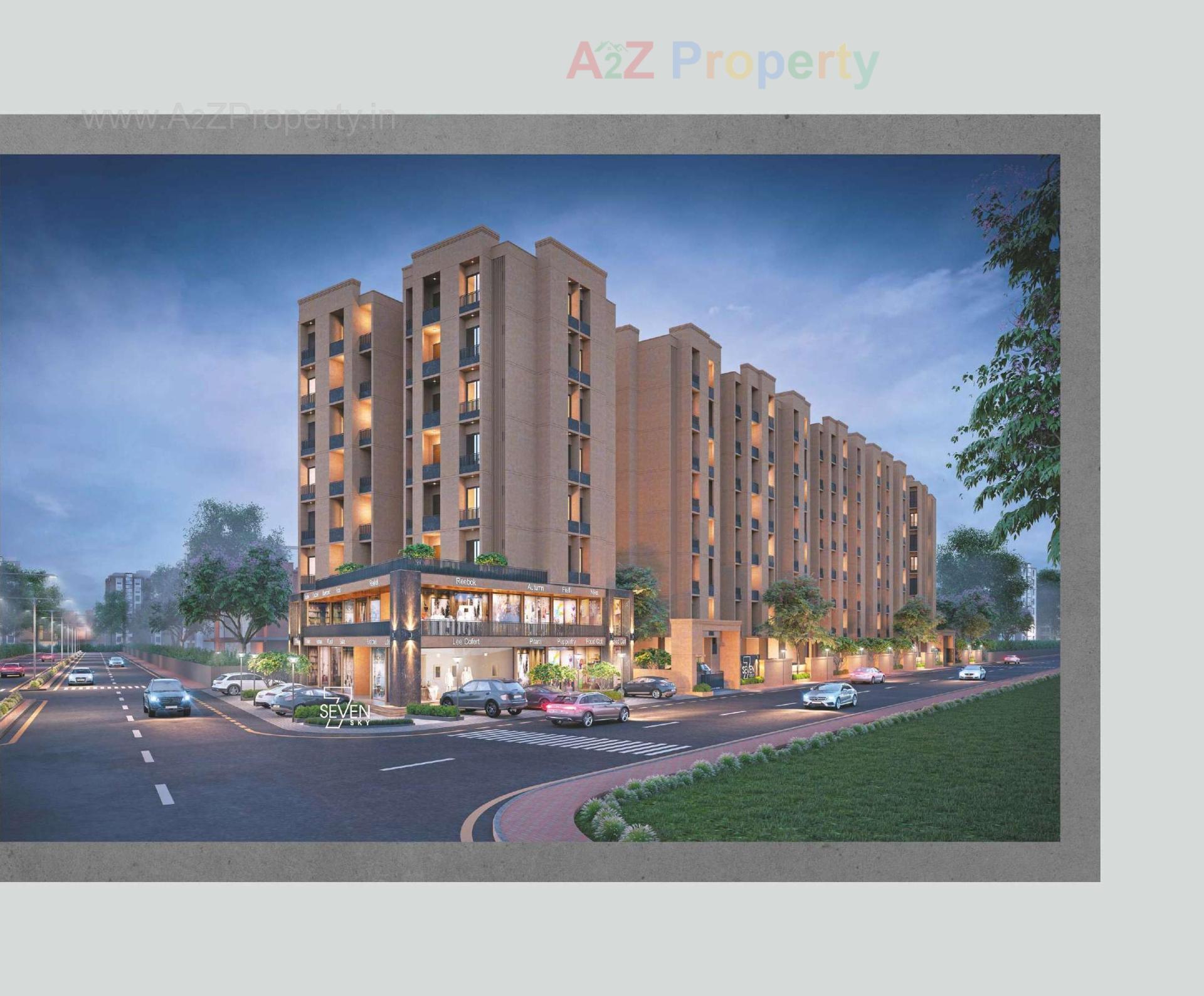 3D Elevation of real estate project Seven Sky located at Tarsali, Vadodara, Gujarat