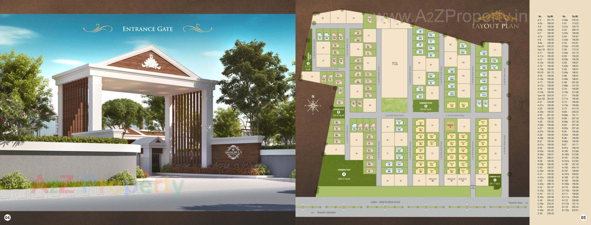 Layout of real estate project Shangri La Imperial located at Vaghodia, Vadodara, Gujarat