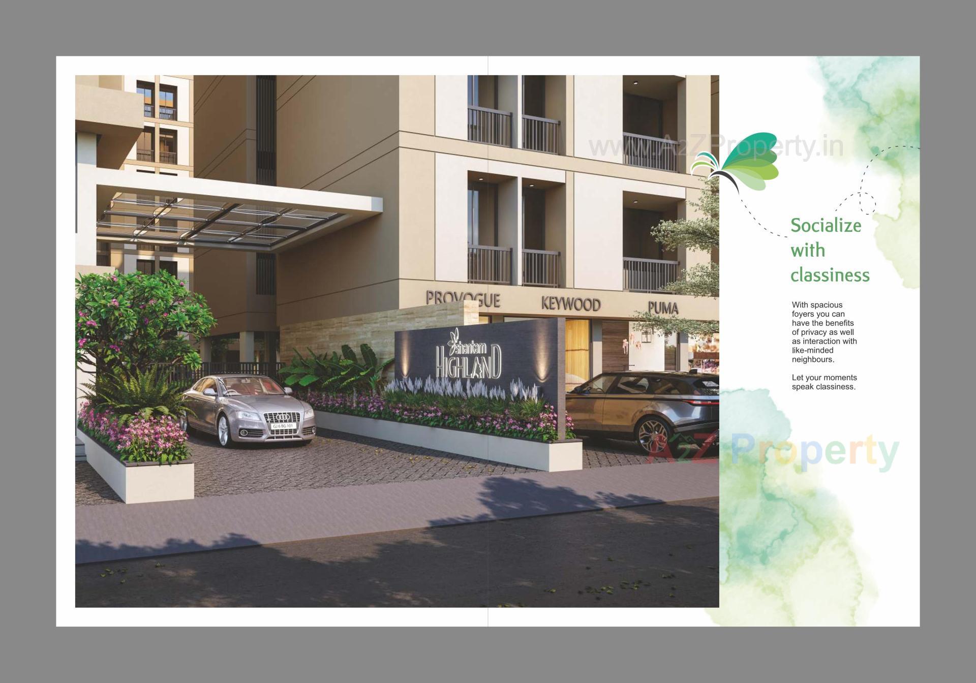 3D Elevation of real estate project Shantam Highland located at Tarsali, Vadodara, Gujarat