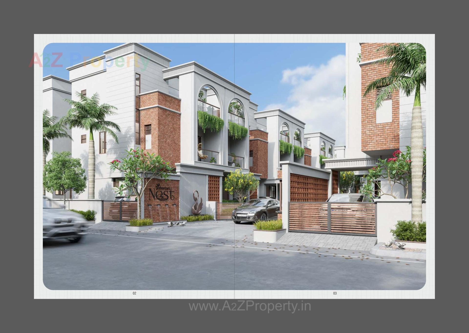 3D Elevation of real estate project Shantam Nest located at Tarsali, Vadodara, Gujarat