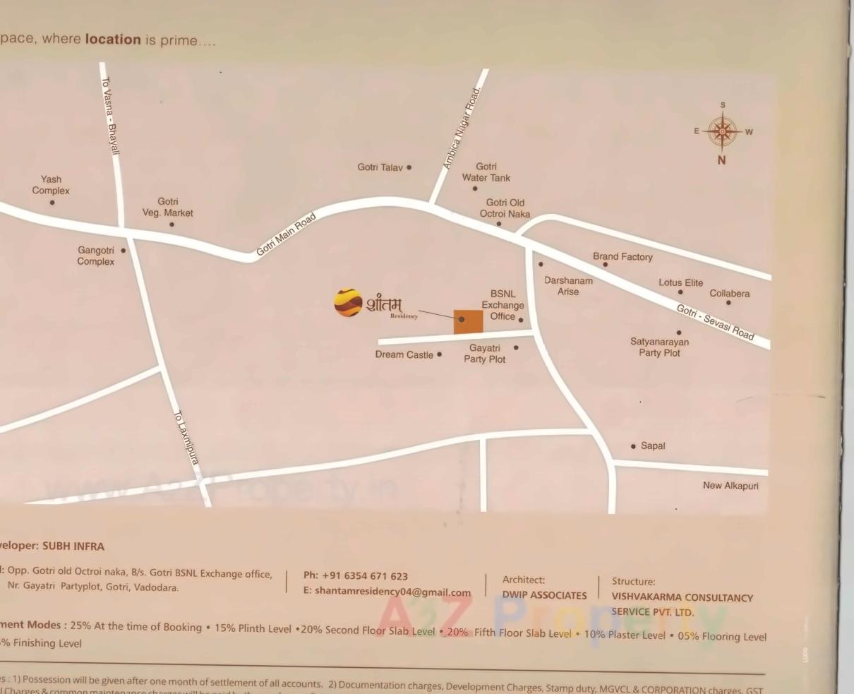  of real estate project Shantam Residency located at Gotri, Vadodara, Gujarat