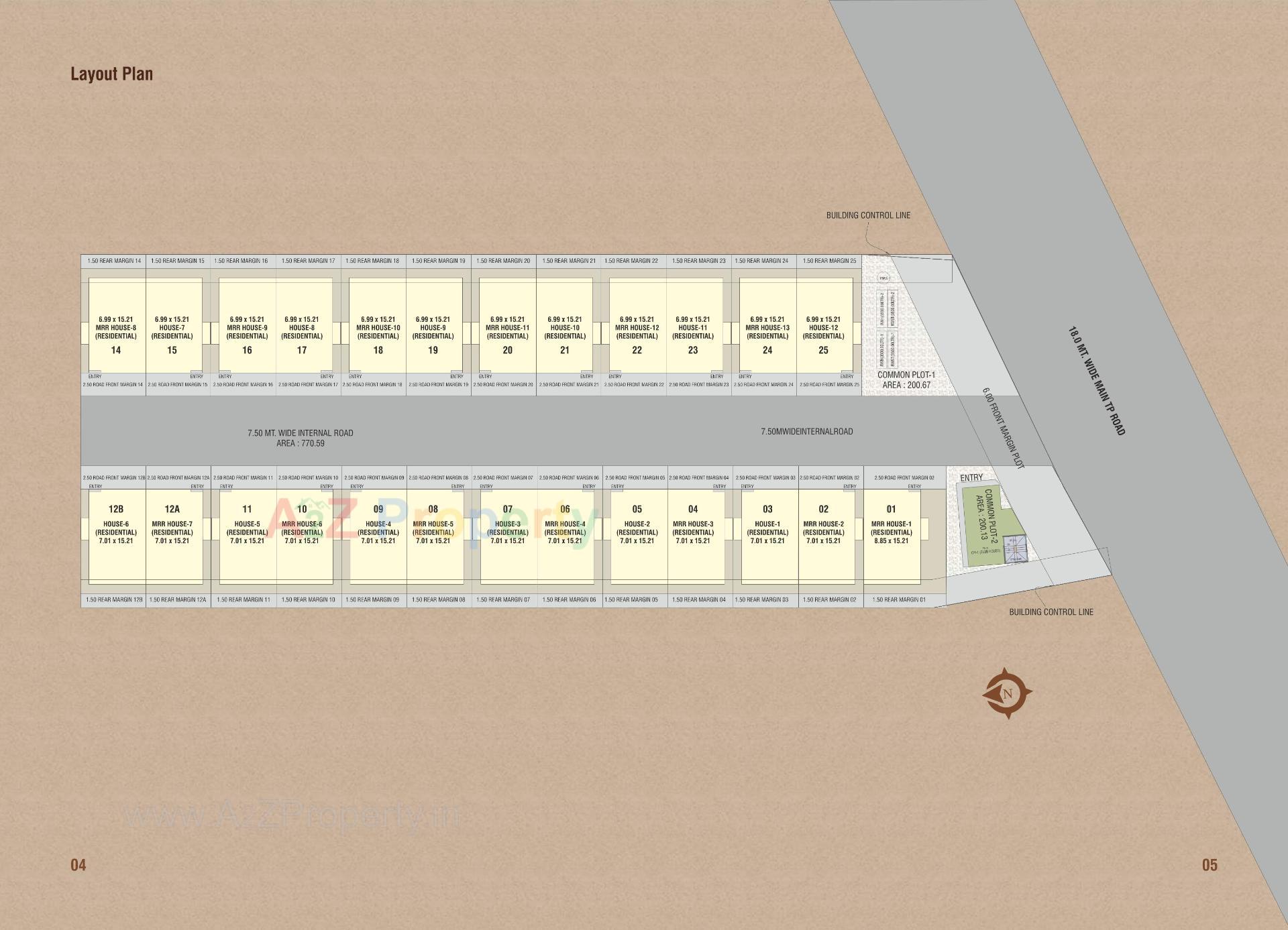 Layout of real estate project Shantam Villa located at Vadsar, Vadodara, Gujarat