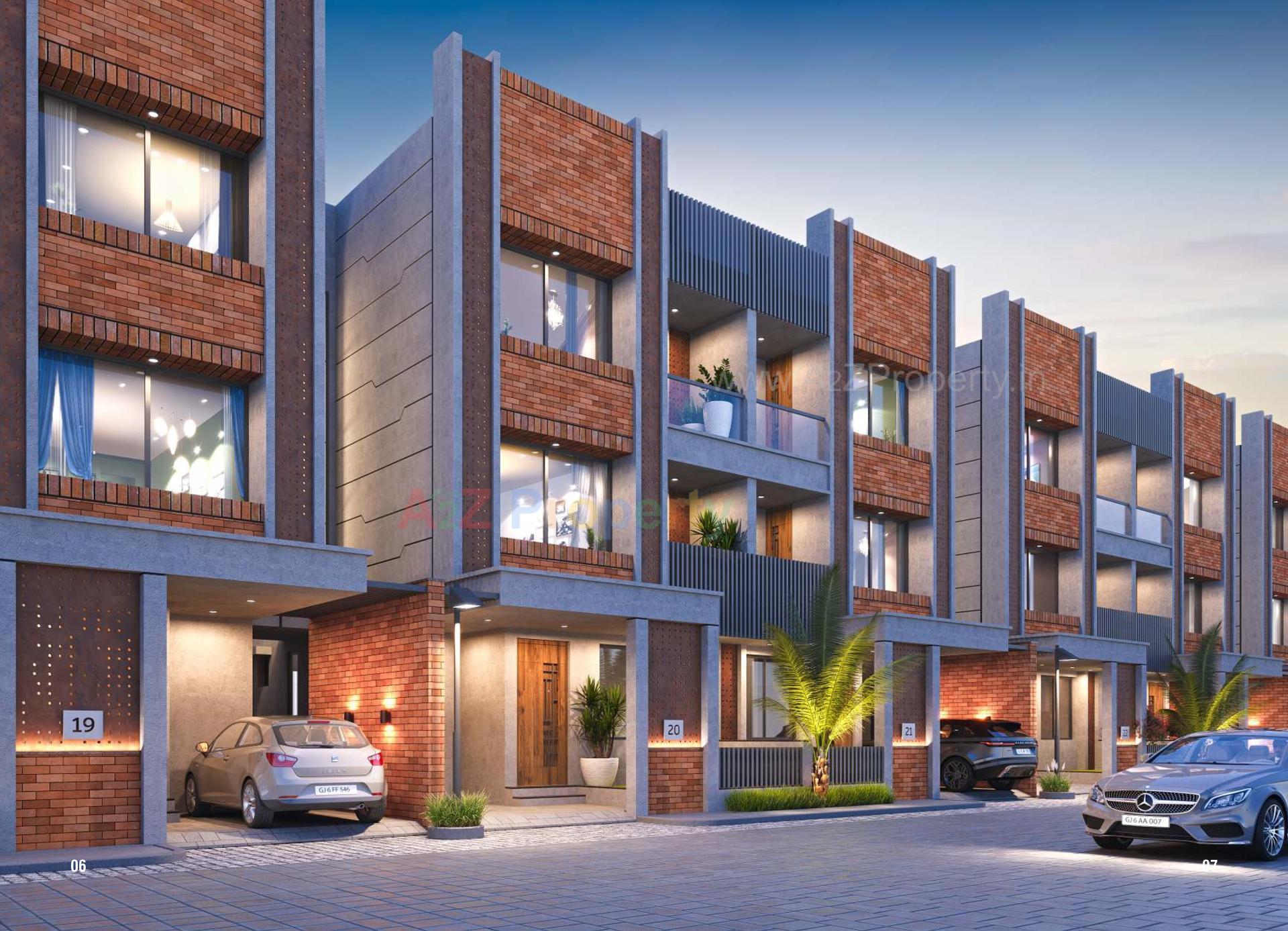 3D Elevation of real estate project Shantam Villa located at Vadsar, Vadodara, Gujarat