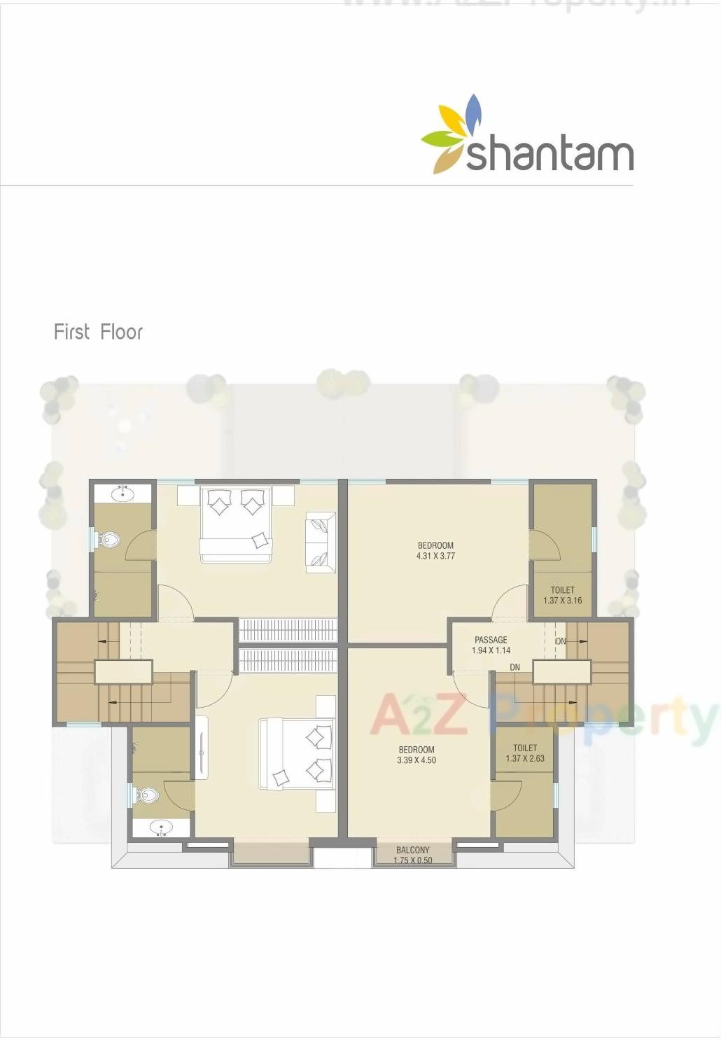Layout of real estate project Shantam located at Tarsali, Vadodara, Gujarat