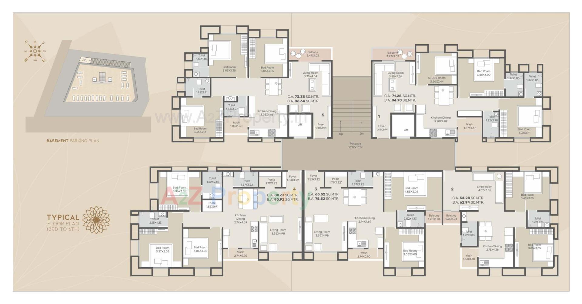 Layout of real estate project Sharnam Arcade located at Nagar, Vadodara, Gujarat