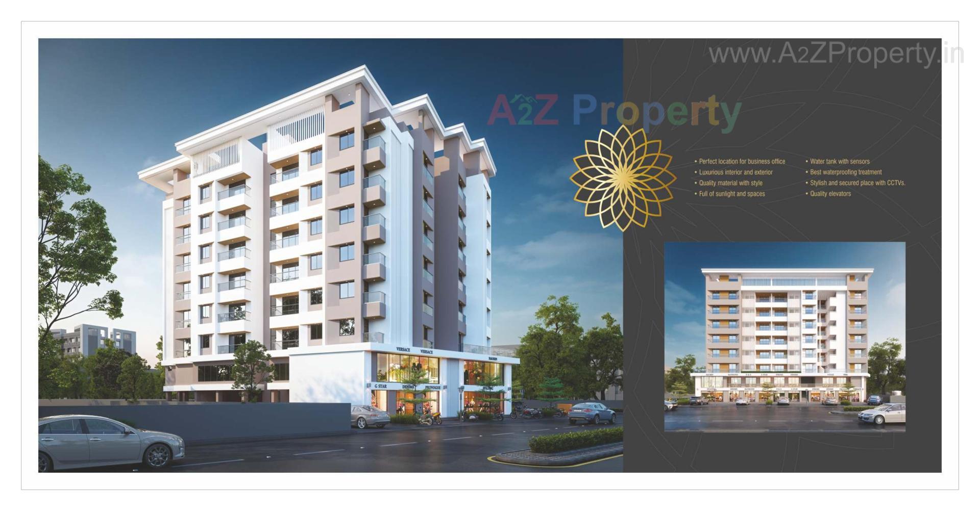 3D Elevation of real estate project Sharnam Arcade located at Nagar, Vadodara, Gujarat