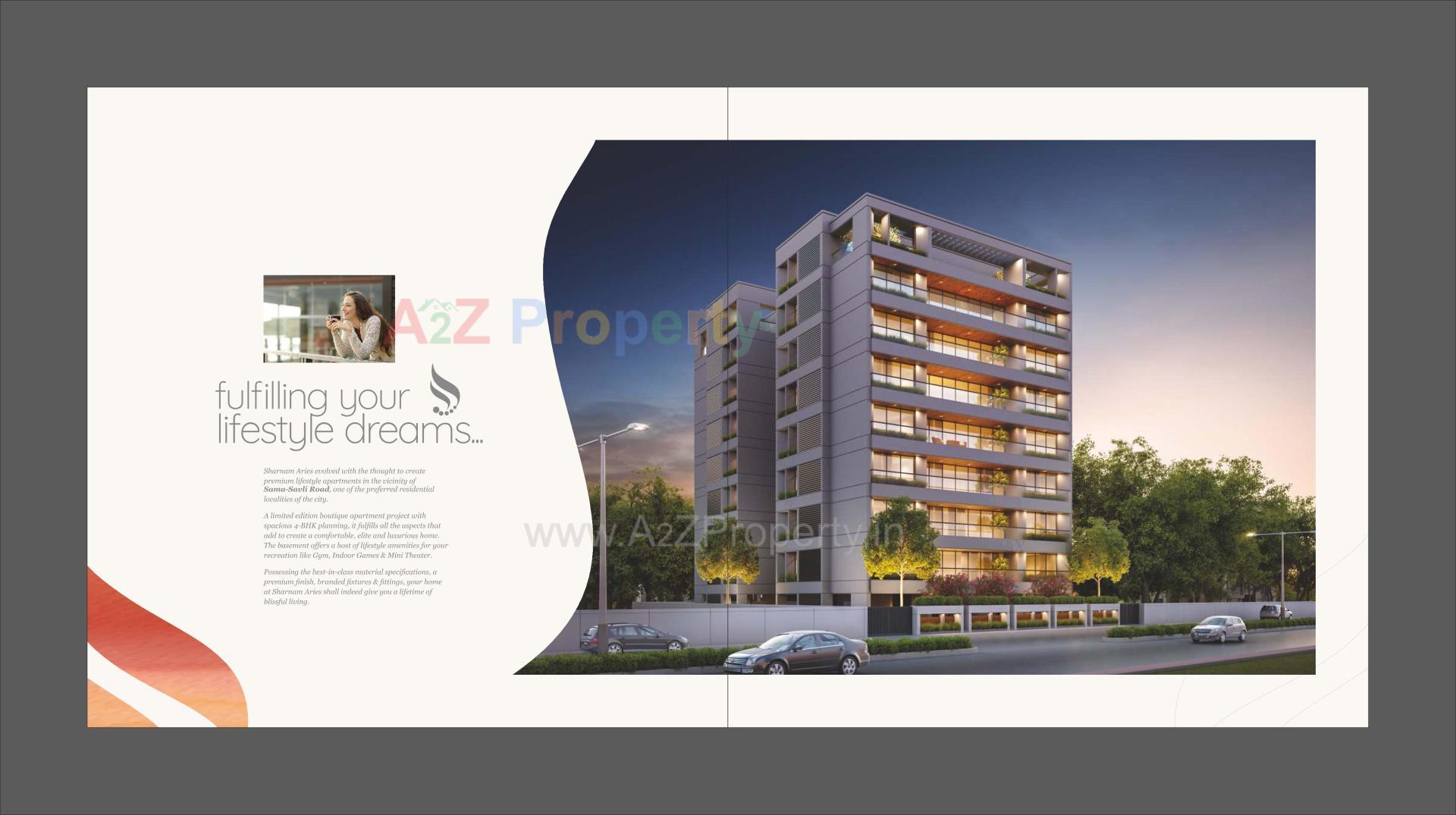 3D Elevation of real estate project Sharnam Aries located at Vemali, Vadodara, Gujarat