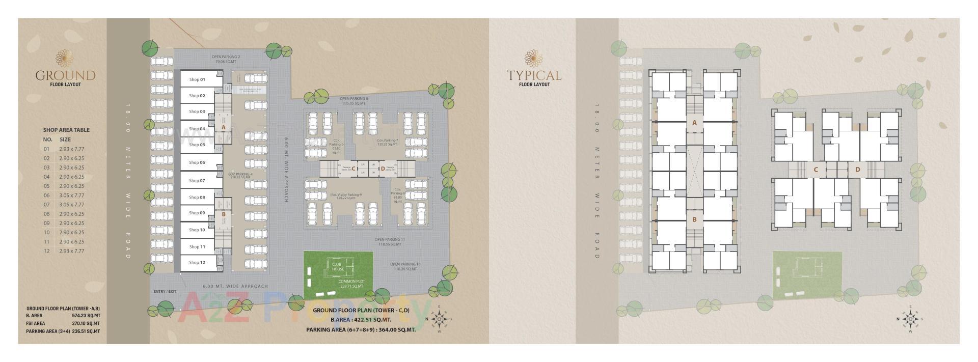 Layout of real estate project Sharnam Aura located at Bapod, Vadodara, Gujarat