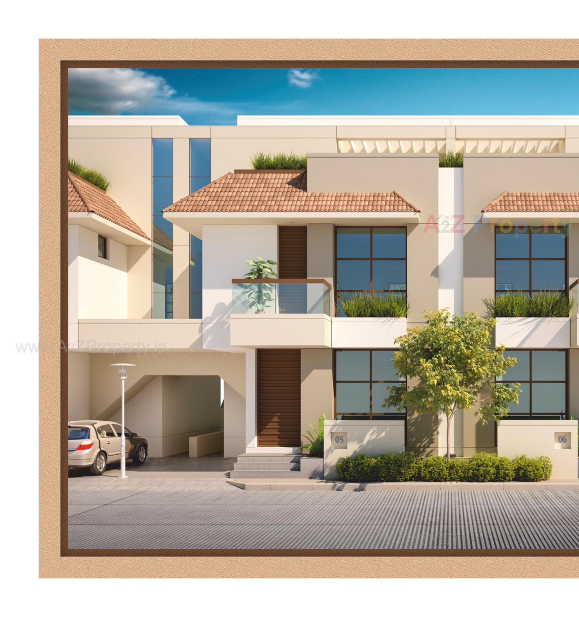 3D Elevation of real estate project Sharnam Bungalows located at Chhani, Vadodara, Gujarat
