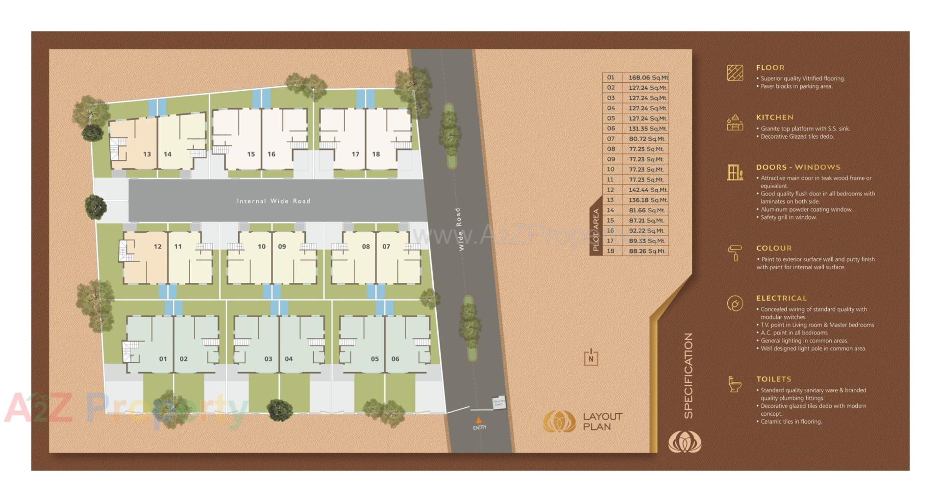 Layout of real estate project Sharnam Bungalows located at Chhani, Vadodara, Gujarat