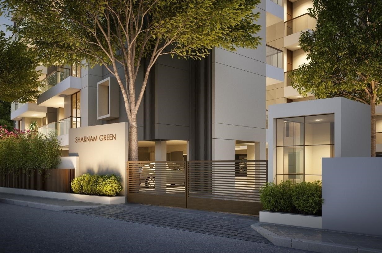 Gate View of real estate project Sharnam Green located at Harni, Vadodara, Gujarat