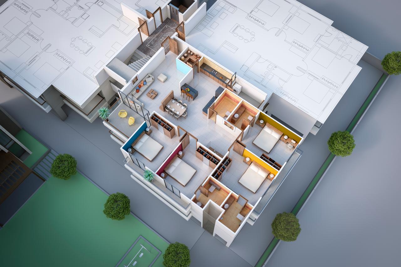 Tower C 4 Bhk of real estate project Sharnam Green located at Harni, Vadodara, Gujarat