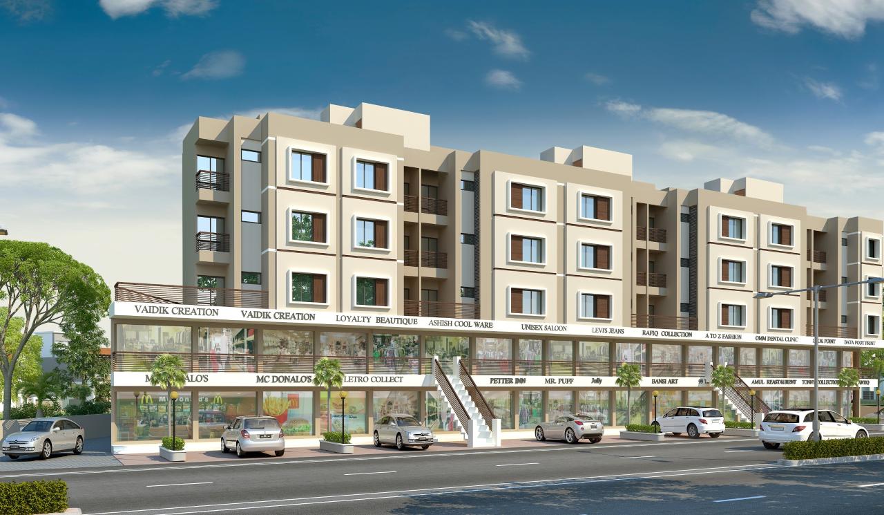 Final Corner View Sharnam 1 of real estate project Sharnam Happy Homes located at Sayajipura, Vadodara, Gujarat