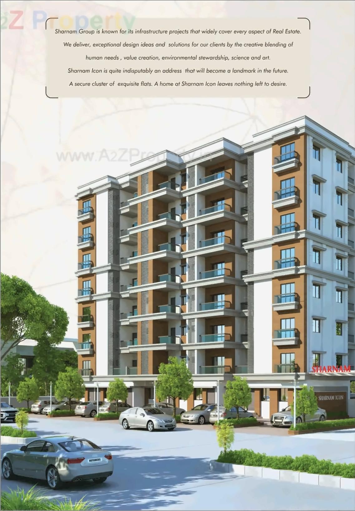3D Elevation of real estate project Sharnam Icon located at Bapod, Vadodara, Gujarat