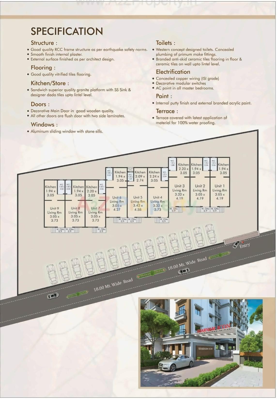 Layout of real estate project Sharnam Icon located at Bapod, Vadodara, Gujarat