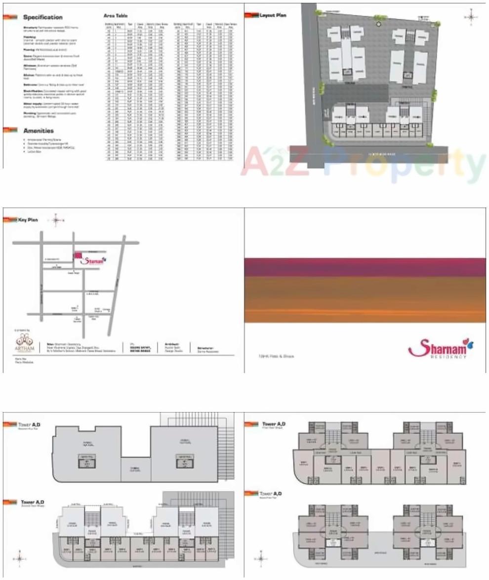 Layout of real estate project Sharnam Residency located at Vasna, Vadodara, Gujarat