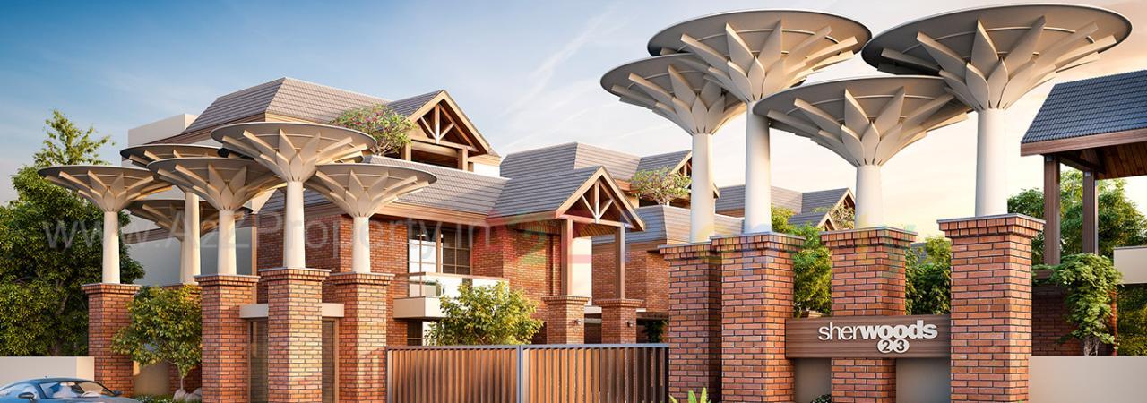 3D Elevation of real estate project Sherwoods located at Khanpur, Vadodara, Gujarat