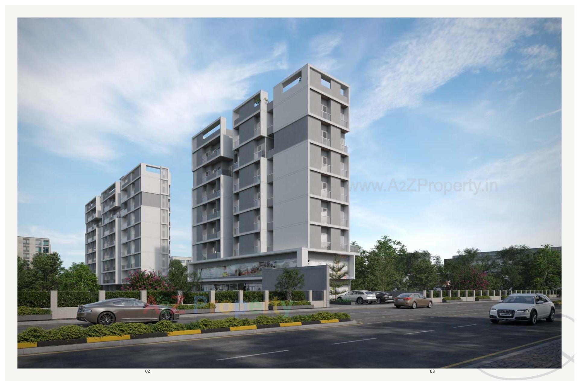 3D Elevation of real estate project Shikhar Platinum located at Gorwa, Vadodara, Gujarat