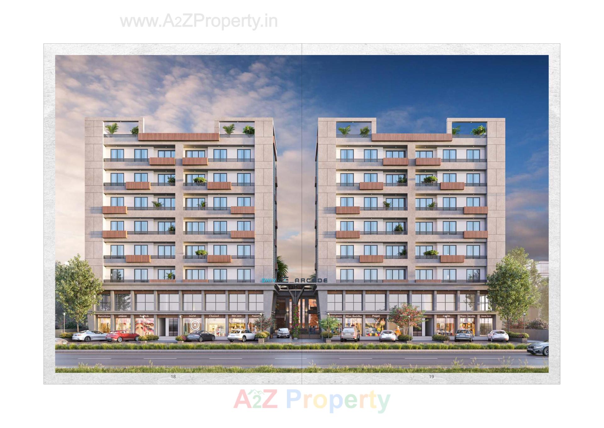 3D Elevation of real estate project Shiv Arcade located at Kapurai, Vadodara, Gujarat