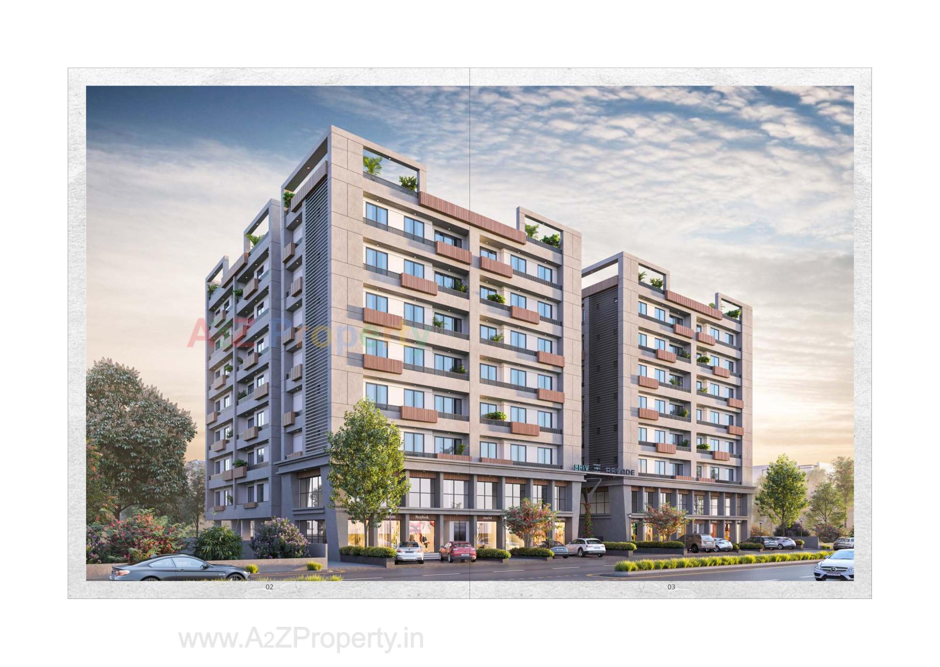 3D Elevation of real estate project Shiv Arcade located at Kapurai, Vadodara, Gujarat
