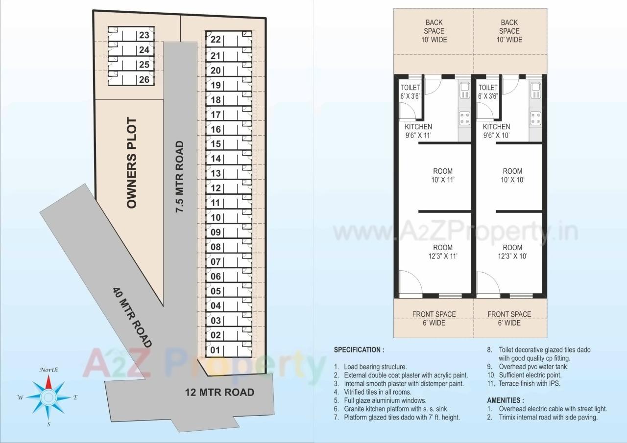 Layout of real estate project Shiv Ashray located at Bill, Vadodara, Gujarat