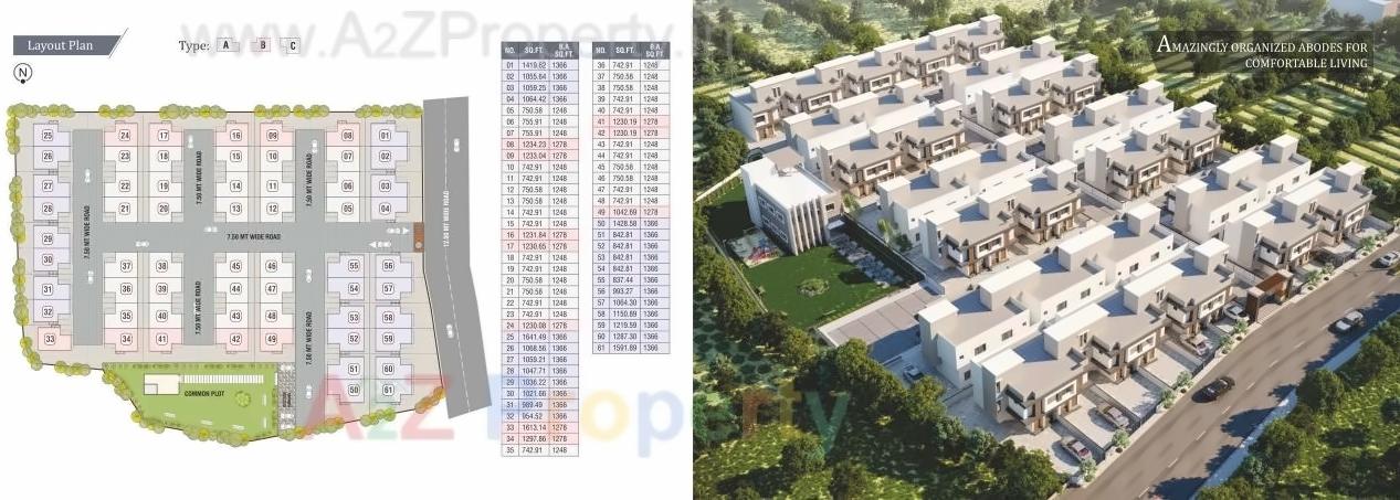 Layout of real estate project Shiv Bungalow located at Bill, Vadodara, Gujarat