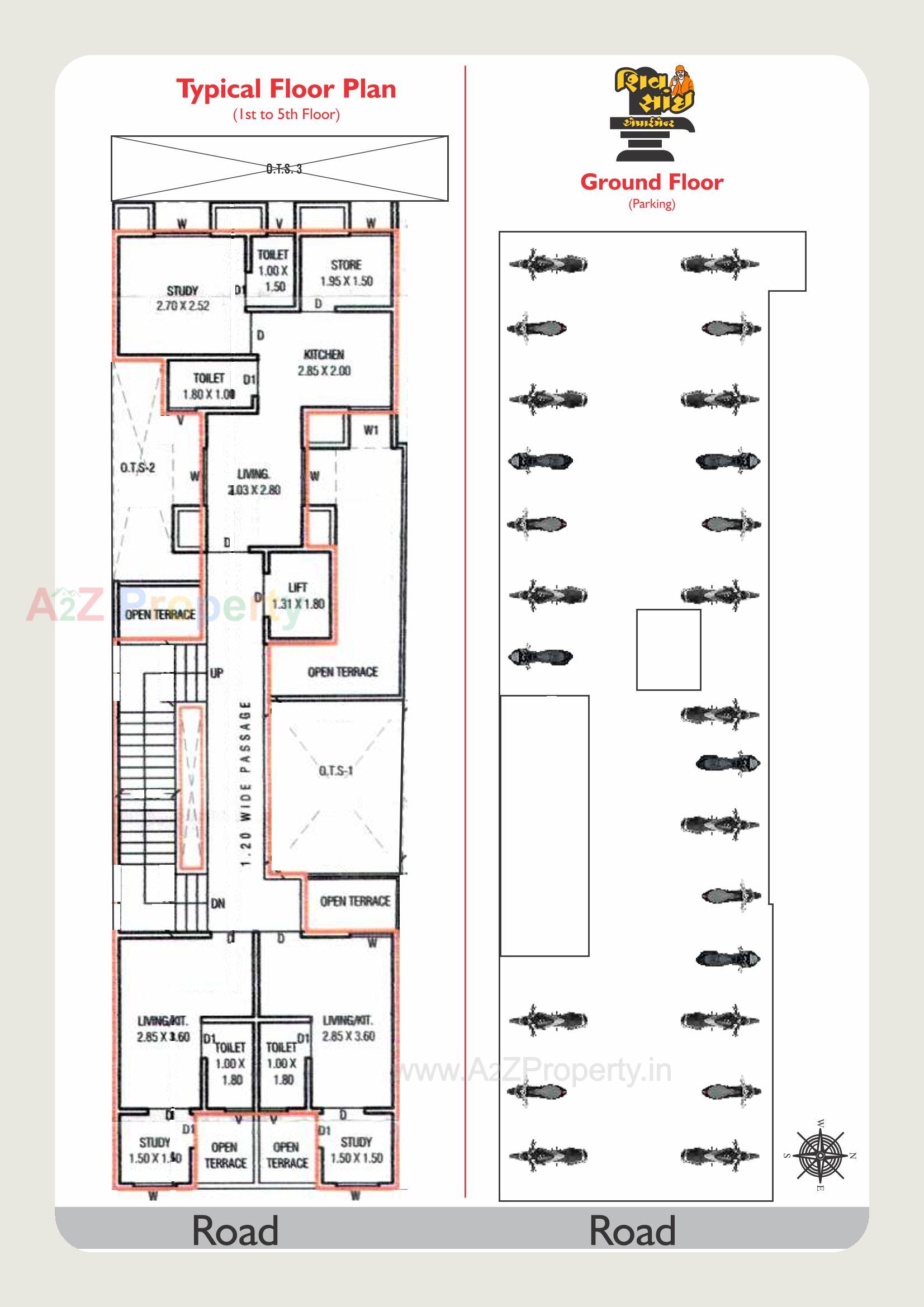 Layout of real estate project Shiv Sai Appartment located at Kasba, Vadodara, Gujarat